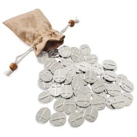 Gaberic 50 Pcs Pocket Cross Coins - 2 Sided Crosses Token - Good Luck Charms - Pocket Crosses Metal - Christian Coins Tokens - Faith Pocket Token - Small Cross - Catholic Gifts(Silver)