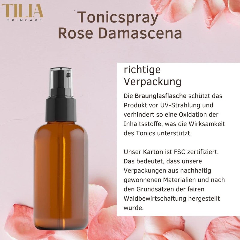 Organic Rose Damascena Face Toner by TILIA Skincare - 100%