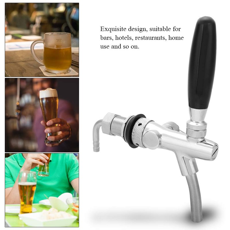 Grifo dispensador de cerveza de acero inoxidable cromado G5/8, grifo