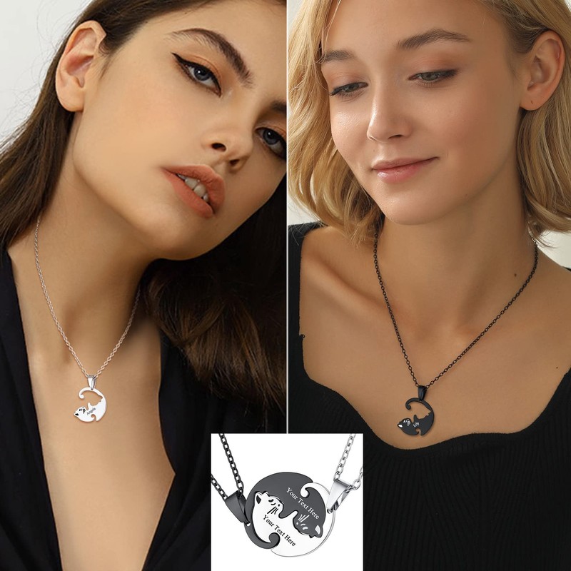 U7 Friendship Necklace For 2 Girls Best Friend Womens Jewellery