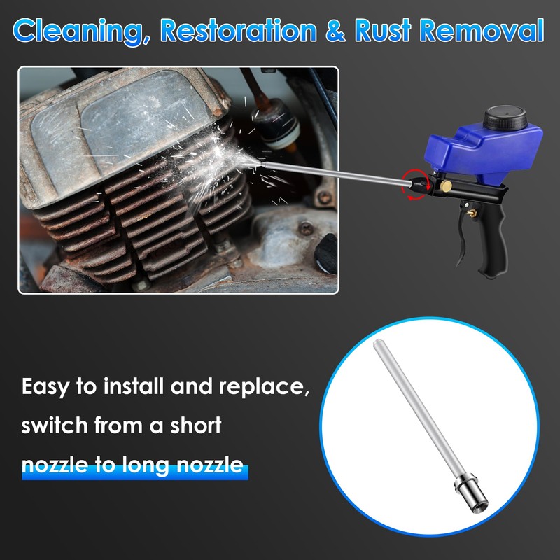 Feekoon Sand Blaster Long Nozzle Compatible with Le Lematec, Sandblasting