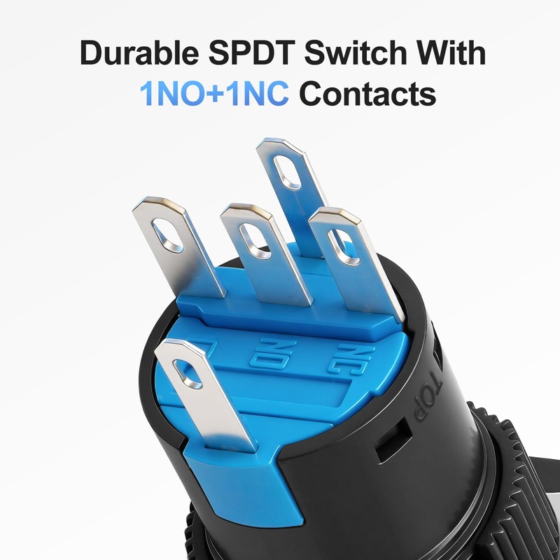 Baomain 4-Pack 16mm (5/8") 24V DC Latching Push Button Switch