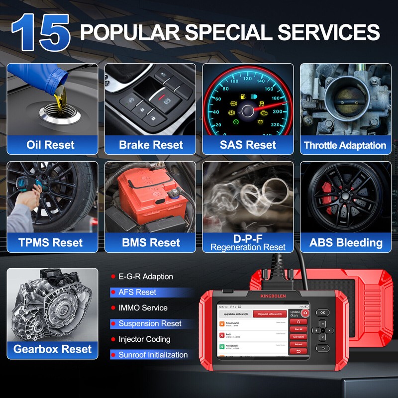 KINGBOLEN 2025 KINGBOLEN S800 OBD2 Car Scanner Engine ABS SRS