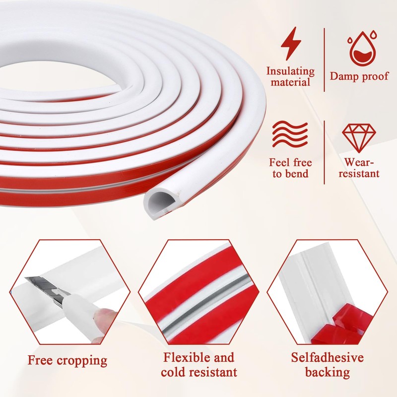 4M Wire Covers for Cables, 15 * 10mm White Cable