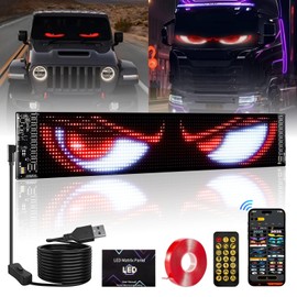 Gxpjycfob Devil Eyes Light for Trucks, Devil Eyes Light for Cars, LED Eyes for Trucks and Cars, Soft Screen for Car Windows, USB 5V Flexible LED Display, Dynamic LED Colourful Eye Lamp, 23.4" x 4.7"