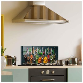 Tempered Glass Kitchen Backsplash, Stove Back Cover, Stove Splashback, Cutting Board, Kitchen Decor Tile, Home Wall Decor (14x30'')