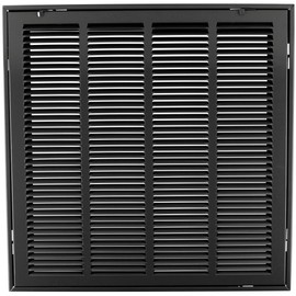HVAC Premium 25" X 25" Steel Return Air Filter Grille for 1" Filter - Removable Face/Door - HVAC Duct Cover - Flat Stamped Face - Black [Outer Dimensions: 27 5/8" X 27 5/8"]
