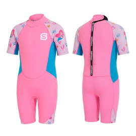Kids Wetsuit for Girls, 2mm Thermal Neoprene Shorty Wet Suit for Swimming Surfing Snorkeling