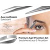 Eyebrow Tweezers Stainless Steel Tweezer Set 6 Piece Angled Straight Tip