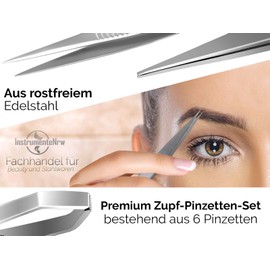 Eyebrow Tweezers Stainless Steel Tweezer Set 6 Piece Angled Straight Tip