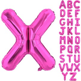 40 Inch Large Hot Pink Letter X Balloons Alphabet X Letter Balloons Foil Mylar Letter A Balloons for Birthday Party Anniversary New Year Graduation Wedding