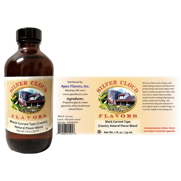 Black Currant Extract, Natural Flavor Blend - 2 Ounce Bottle