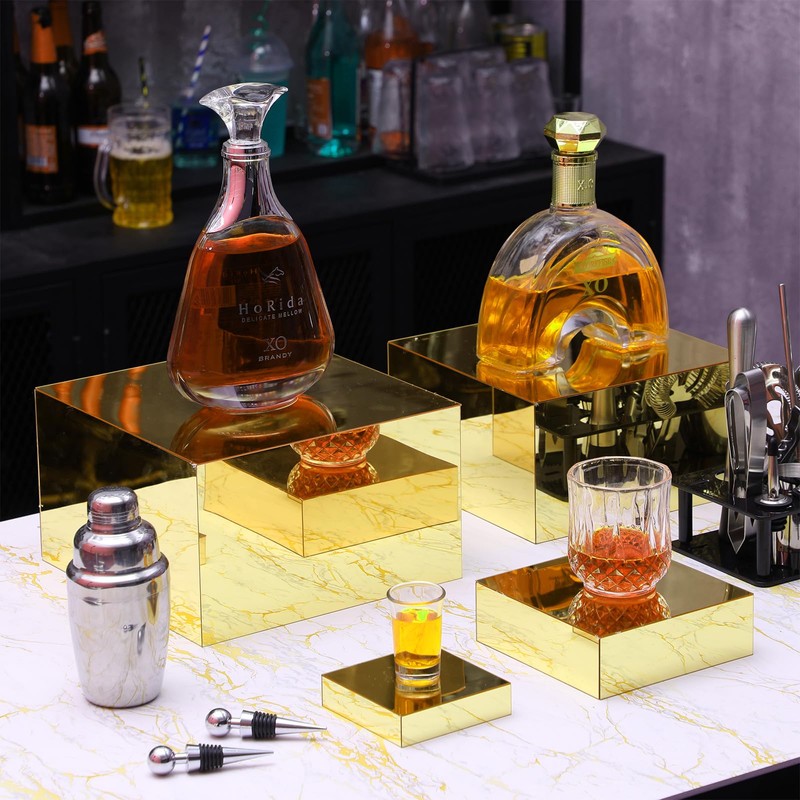 Geelin 8 Pack Acrylic Cube Risers Acrylic Boxes for Food