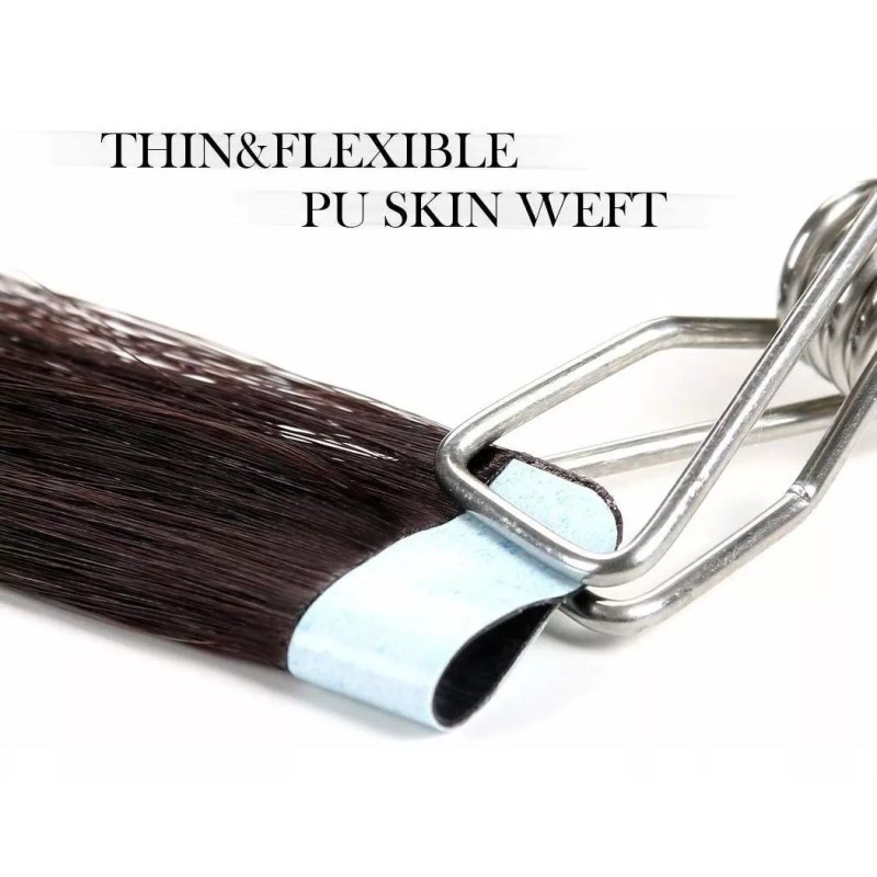 Rinboool Extensiones Cabello 40gr 14in Ombre Marrón Oscuro Enraizado