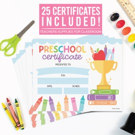 25 Colorful Preschool Graduation Certificates - Prek Diploma Certificate of Achievement, Preschool Diploma Certificate for Kids, Preschool Certificate, Pre K Certificate, Prek Graduation Certificates