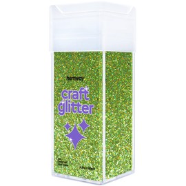 Hemway Craft Glitter Shaker 130g / 4.6oz Glitter for Arts, Crafts, Resin, Tumblers, Nails, Painting, Decoration, Festival, Cosmetic, Body - Chunky (1/40" 0.025" 0.6mm) - Lime Green Holographic