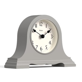 JONES CLOCKS® Speakeasy Mantel Clock - Traditional/Classic Design - Bedroom Clock - Living Room Clock - Office Clock - Mantel Clock - Desk Clock - Shelf Clock - Small Clock (Grey)