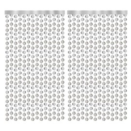 Miaija 2Pieces Disco Party Decorations Silver Glitter Foil Curtains Photo Backdrop Disco Birthday Picnic Travel Decorations for Adult Anniversary Disco Prom