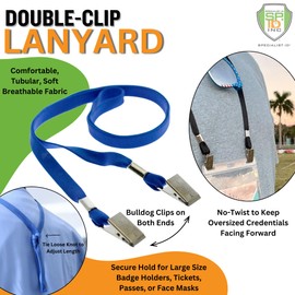 25 Pack - Face Mask Lanyards - Premium Comfortable Neck Straps for Badge Holders - Twist Free 2 Hook Design (1 on Each End) for Special Event Badges, Credentials and Ticket Holders (Assorted Colors)