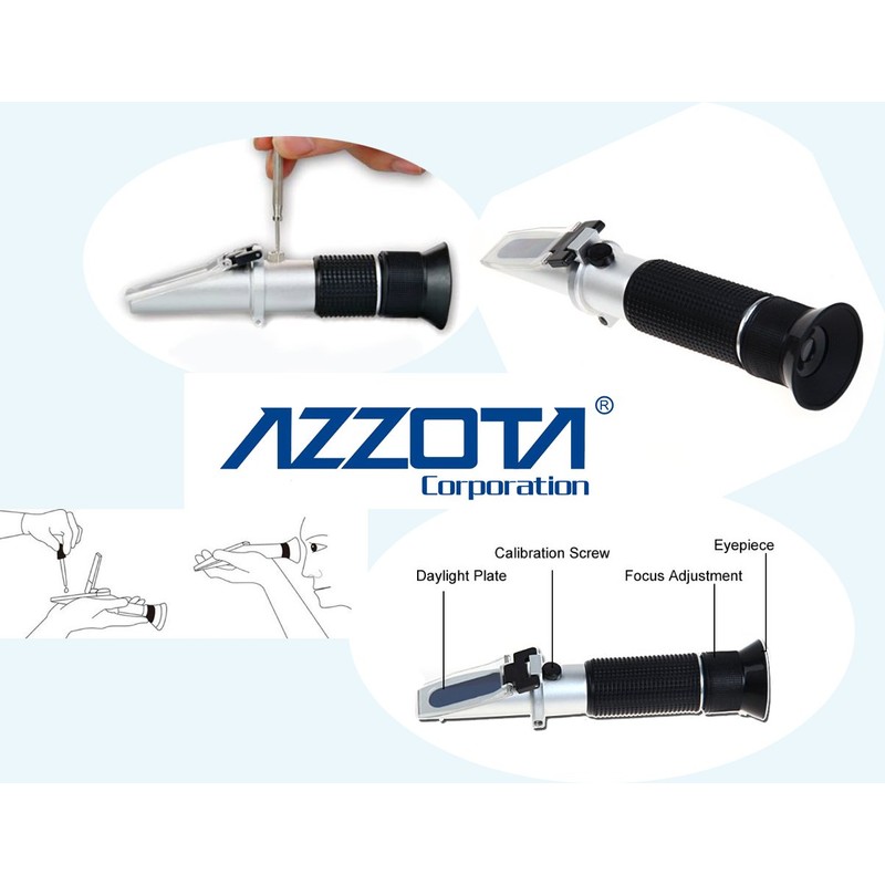 Azzota Honey Tester Refractometer, with ATC, Brix: 58-92% Baume: 38-43Be'