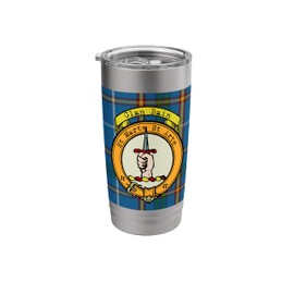 Bain Clan Crest and Tartan Scottish Surname Stainless Steel Insulated Tumbler