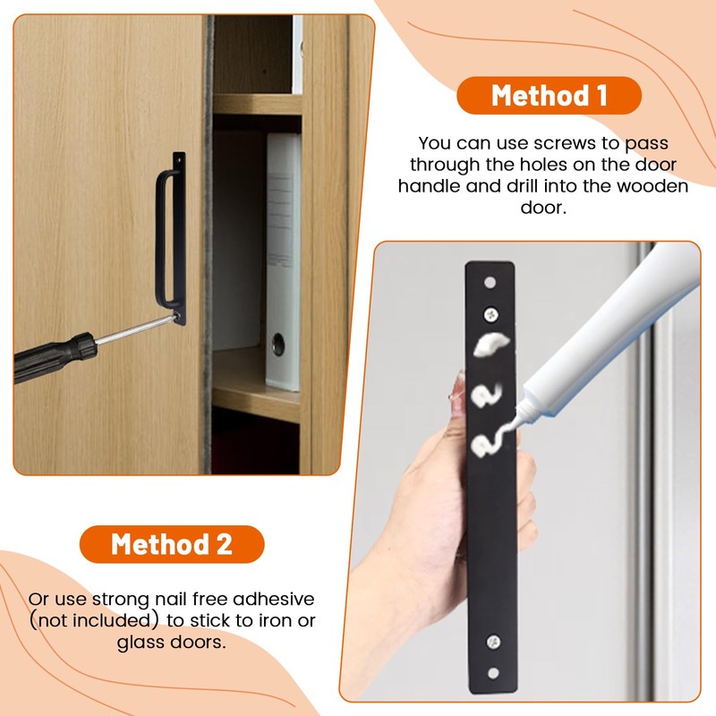Thatyro 4 Pack Barn Door Handles Black, 6.3" Hole Center