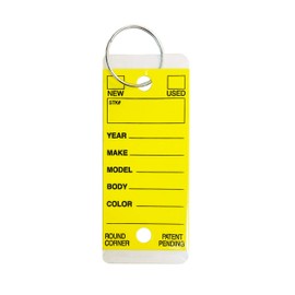 Round Corner Self-Laminating Key Tags – 250 or 500 Pack – Waterproof & Durable – Includes 7/8” Rings – Multiple Colors (EZ407) (Yellow Round Corner Self Laminating Key Tags)