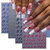 4 Sheets Gothic Letter Nail Art Stickers Valentine's Simple 3D