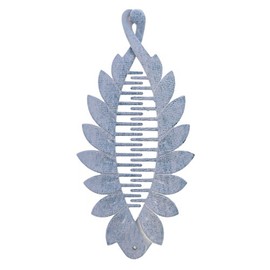 Chambray Scalloped Leaf Banana Clip