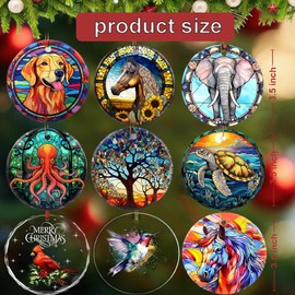 Funny Christmas Animals Ornament 2024, Animals Christmas Ornament, Acrylic Christmas Hanging Ornaments Pendant, Christmas for Friends、Children or Family（Octopus）