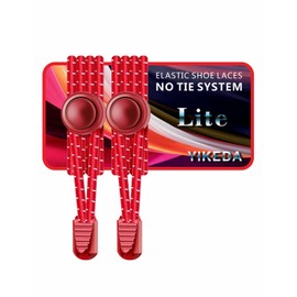 YIKEDA No Tie Elastic Laces 120CM Elastic Shoe Laces No Tie Elastic Shoelace Lock System Suitable for Kids Adults Elderly Disabled (Red)