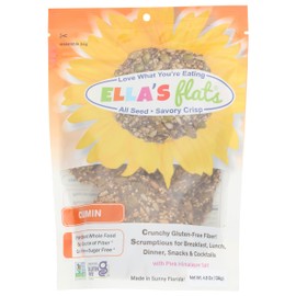 Ella's Flats All Seed Cracker Crisp, Cumin, Vegan, Keto & Paleo Friendly, Gluten Free & Non-GMO, 4.8 Ounce (Pack of 6)