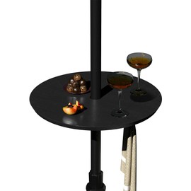 Sundale Outdoor Adjustable Umbrella Table, 20'' Portable Round Umbrella Table Tray for 1.5ft Patio Umbrella Pole