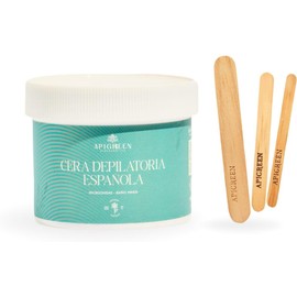 Cera Española para depilar Apigreen 250GRS - Piel Sensible Bikini, Rostro, Piernas, Barba Depila sin dolor Eficaz en todo tipo de vello (Azuleno)