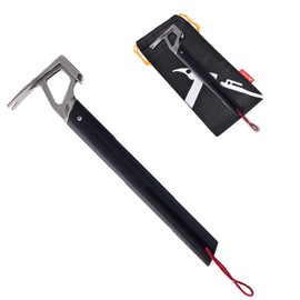 TRIWONDER Camping Hammer Tent Pegs Mallet Multifunctional Ground Pegs Puller Remover Aluminum Tent Stakes Hammer (B - Black)