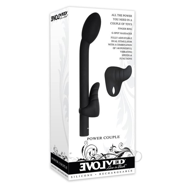 Evolved Love Is Back Power Couple Set Power G and Pinkie Promise Vibrators, Black