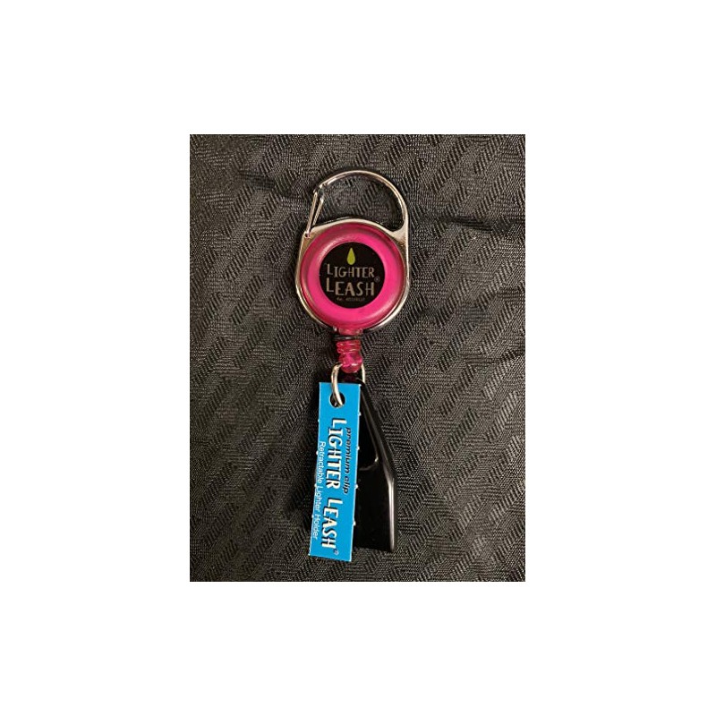 Premium Lighter Leash Retractable Keychain Clip (Pink)