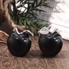 Lovionus89 Natural Black Obsidian Apple Statue, Healing Crystal Figurine Sculpture