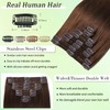 Clip in Hair Extensions real Human Hair Dark Chocolate Brown