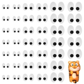 FINGERINSPIRE 90 Pairs Safety Eyes 3 Sizes Black White Felt Eyes Oval Felt Craft Doll Eyes Animal Making Eyes Felt Eyes for Crafts Amigurumi Puppet Teddy Bear Crochet Toy Plush Animals Doll Making