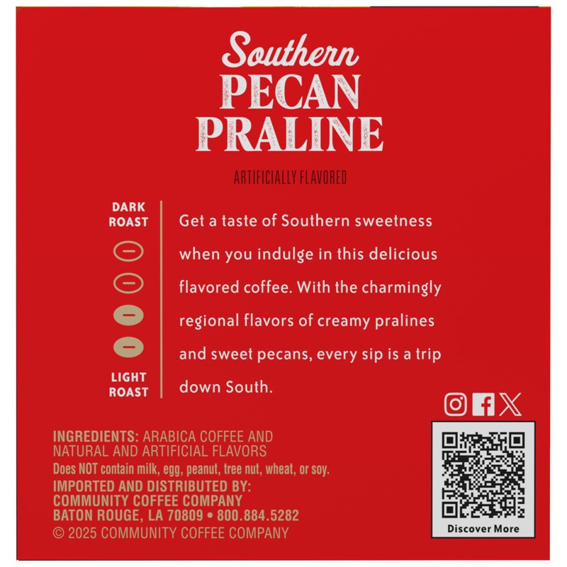 Community Coffee Southern Pecan Praline Flavored 72 Count Keurig K-Cup