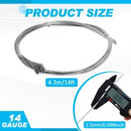 Therwen 100 Roll 14 ft Galvanized Steel Wire Bulk, Multi Purpose Baling Wire Serviceable Rebar Wire for Securing, Packaging Tie Cardboard Paper Textiles Plastics (2.5mm)