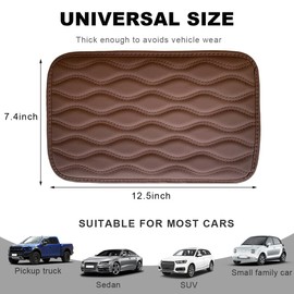 Wevdn Car Center Console Cushion Pad, 12.48×7.40 Inches Waterproof Car Armrest Seat Box Cover, Comfortable PU Leather Vehicle Armrest Cover Protector, Car Decor Interior Accessories (Coffee)