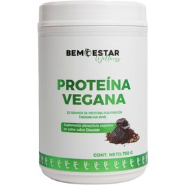 Proteína Vegana De Arroz y Chicharo 22 Gramos de Proteína Por Porción, No Causa Inlfamación, No Causa Acne - 750 G (Chocolate)