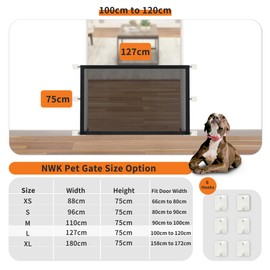 NWK Magic Baby Gate Pet Gate for The House Stairs Providing a Safe Enclosure for Pets to Play and Rest, 6 Loops Design (Black, 127CM X 75CM)