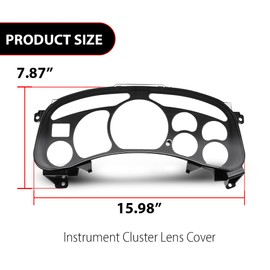 DOTCOM Instrument Cluster Lens Cover Compatible with Chevy Silverado/GMC Sierra 1500 2500 3500 Suburban Yukon Tahoe 1999 2000 2001 2002,16227347 Black