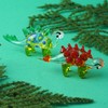 CGB Giftware | 2 Assorted Red/Green Glass Dinosaur Animal Ornament