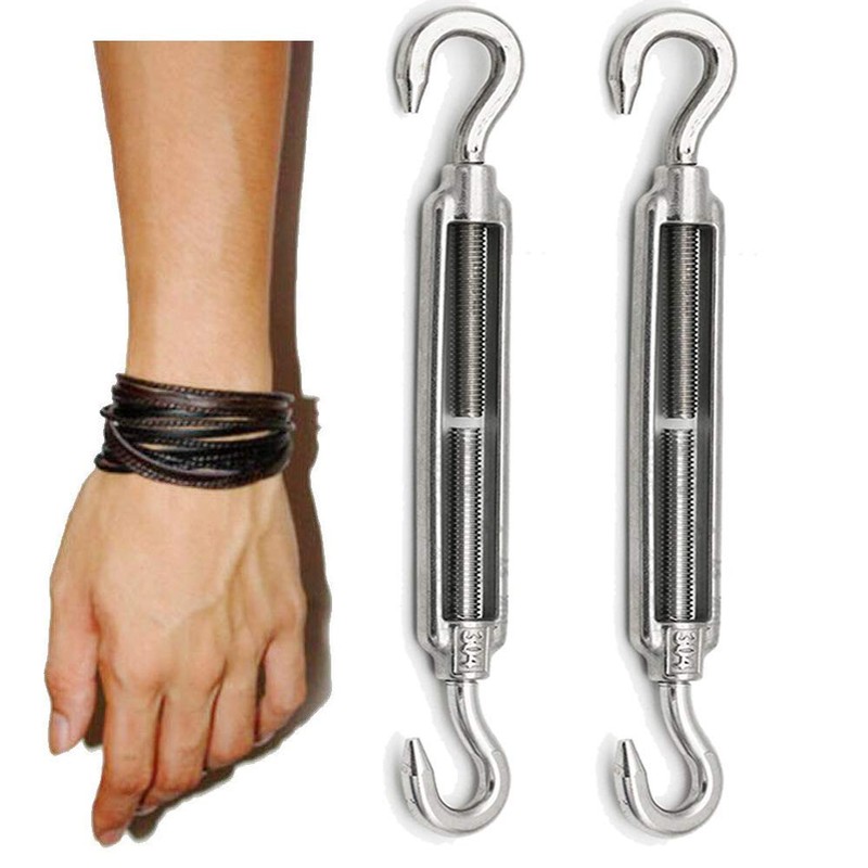 Eidoct 2 Pcs Stainless Steel 304 Turnbuckle Wire Rope Cable