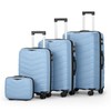 Udorich Elegant V-Stripes 4-Piece Travel Luggage Set for Effortless Journeys,