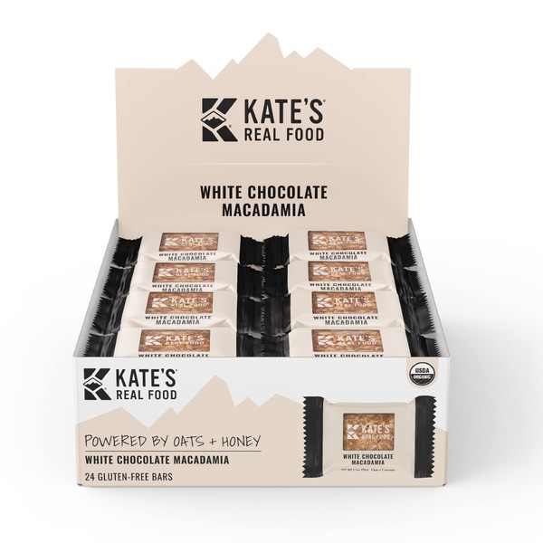 Kate’s Real Food Organic White-Chocolate Macadamia Mini Snack Bars, Gluten-Free & Soy-Free Snack Made with Non-GMO, All-Natural Ingredients and Natural Flavors, (Pack Size)